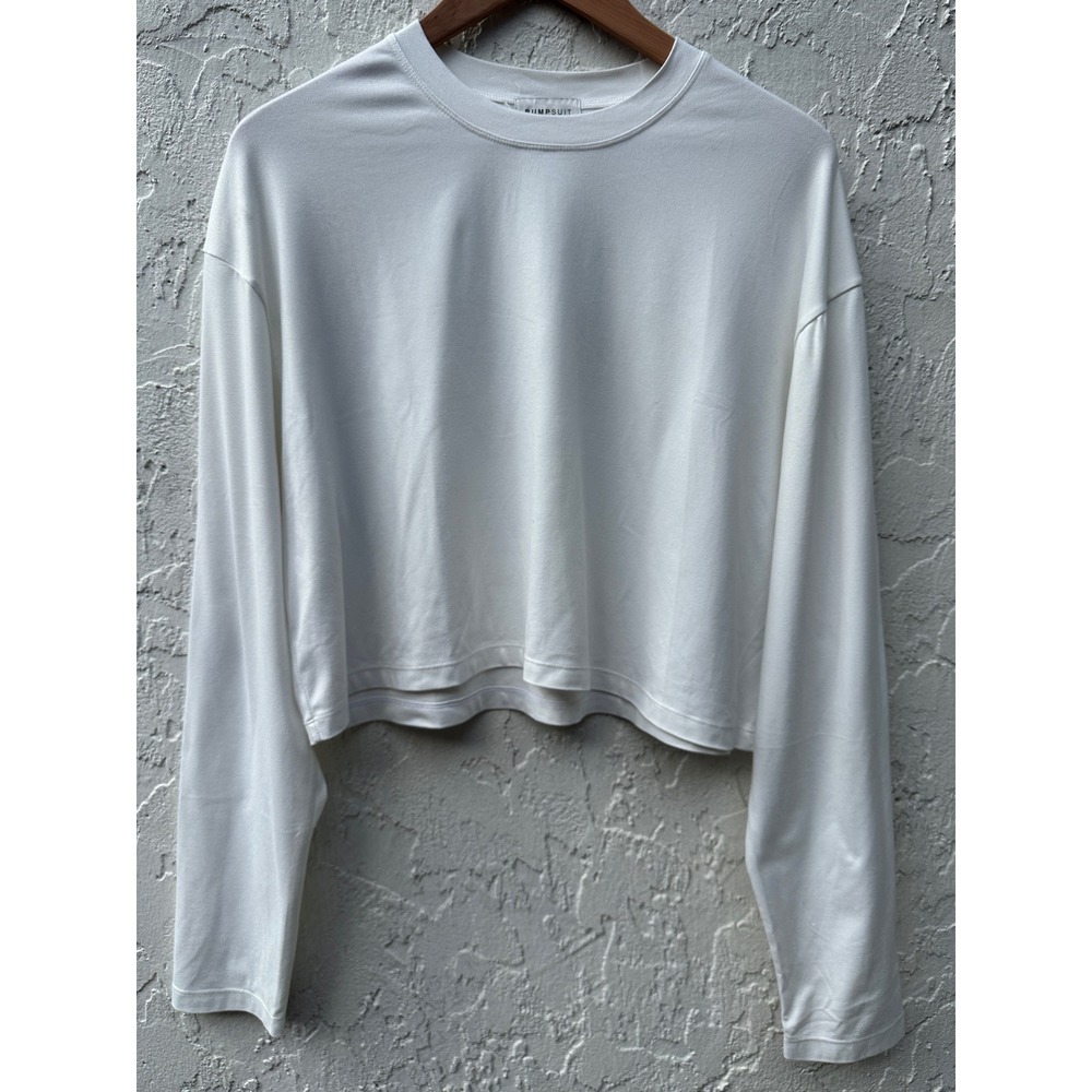 Bumpsuit Maternity Long Sleeve Cropped Oversized T-Shirt Size Small Stretch Tee